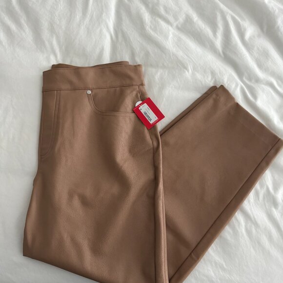 Spanx Leather-Like Straight Leg Pant - Toffee - NWT - Large - Picture 5 of 10